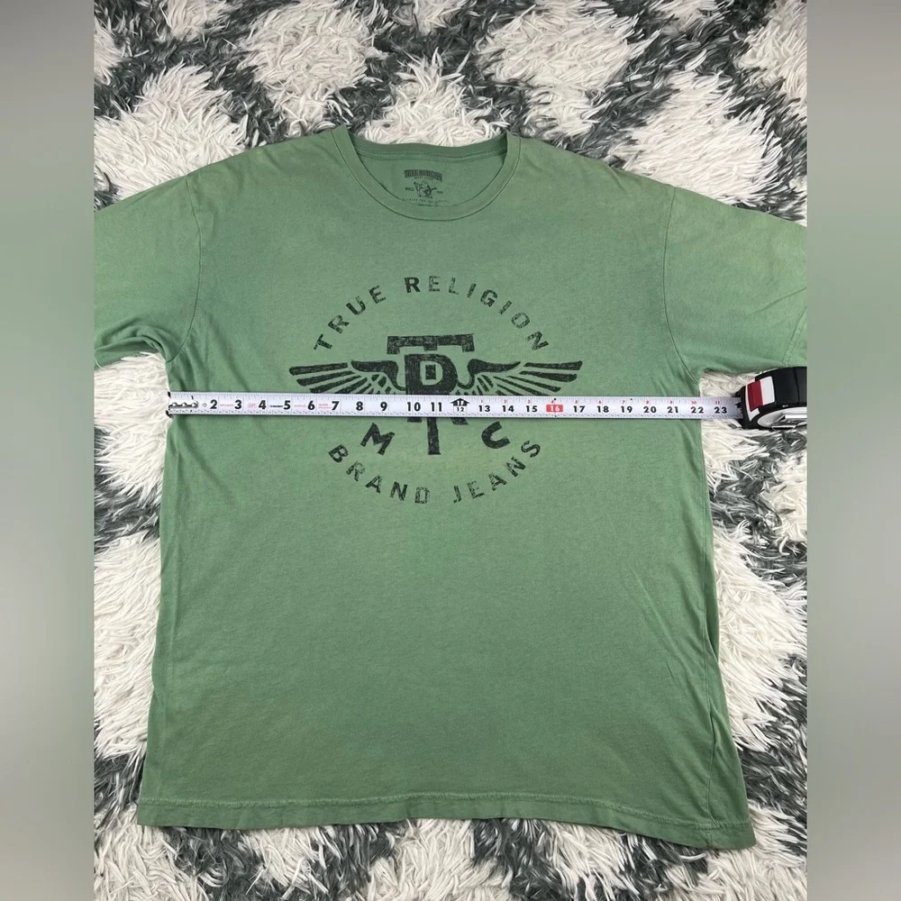 True Religion Men's Green Graphic T-Shirt Short Sleeve Size XL